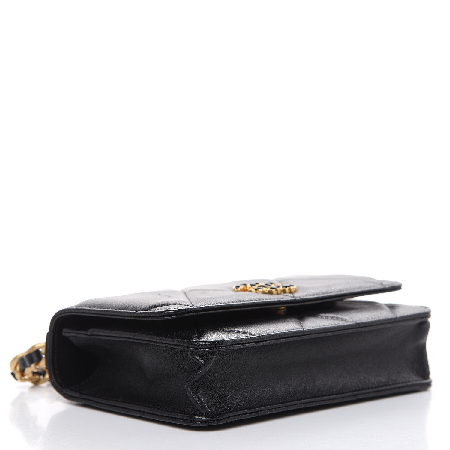 Chanel Goatskin Quilted 19 Wallet On Chain WOC Black 4 of 11