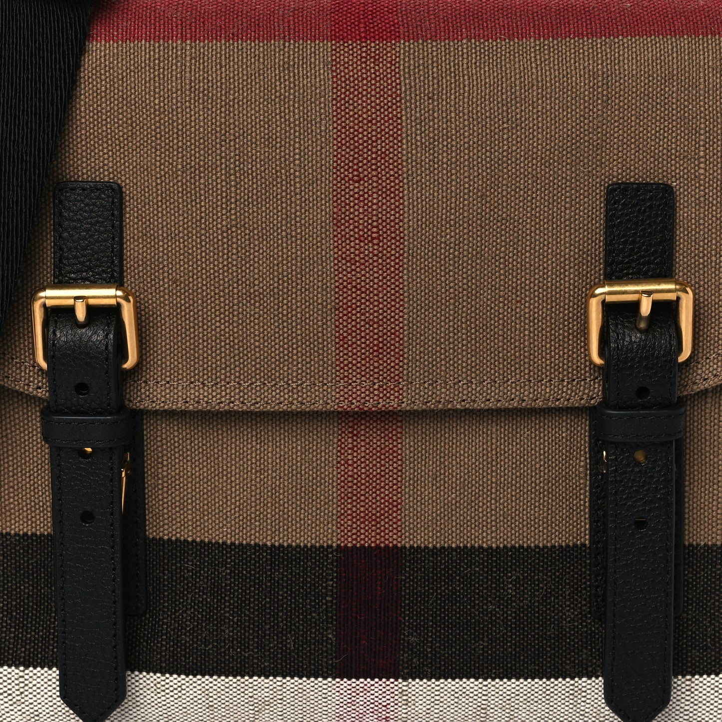 Canvas Mega Check Large Baildon Messenger Bag Black