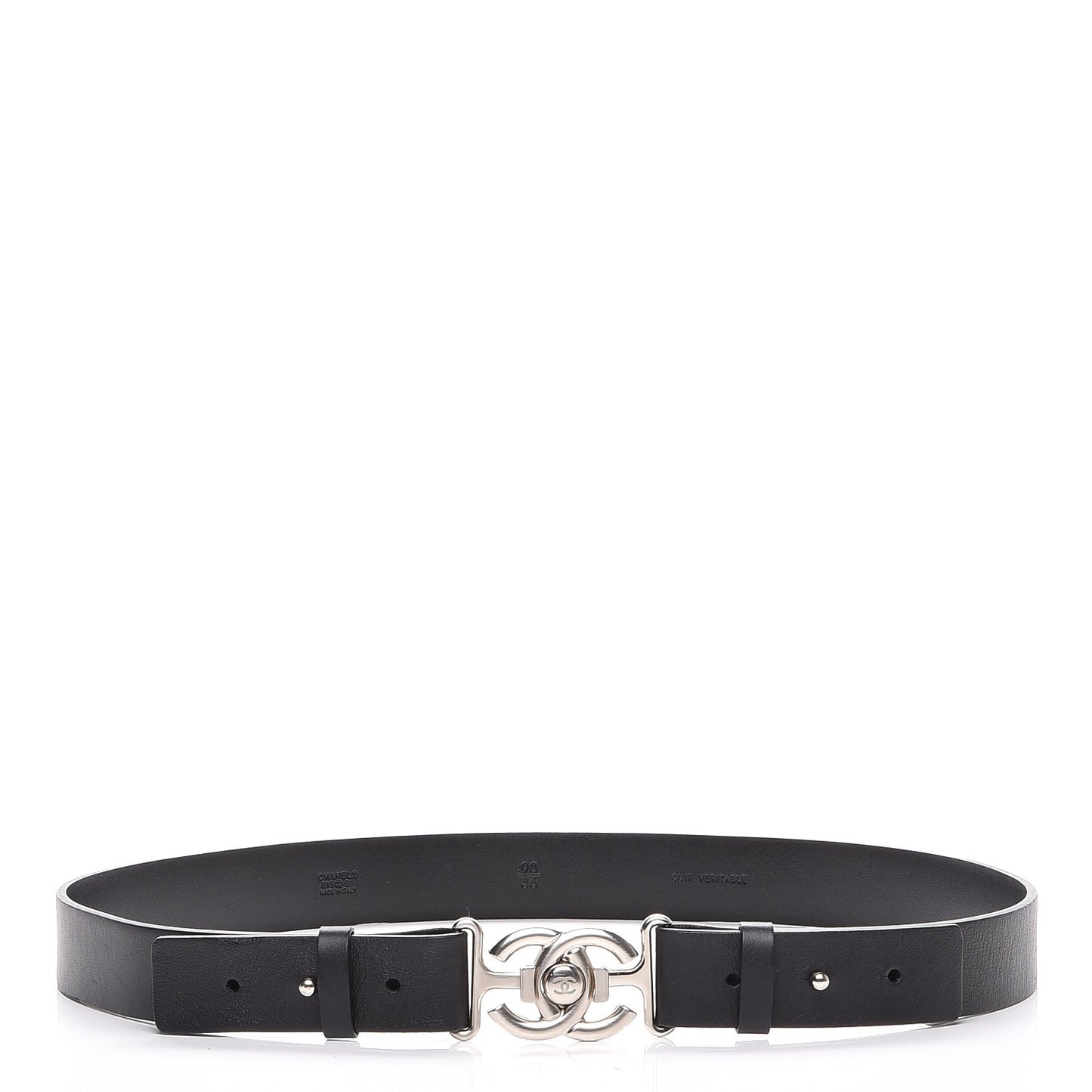 Calfskin CC Boy Skinny Belt 90 36 Black