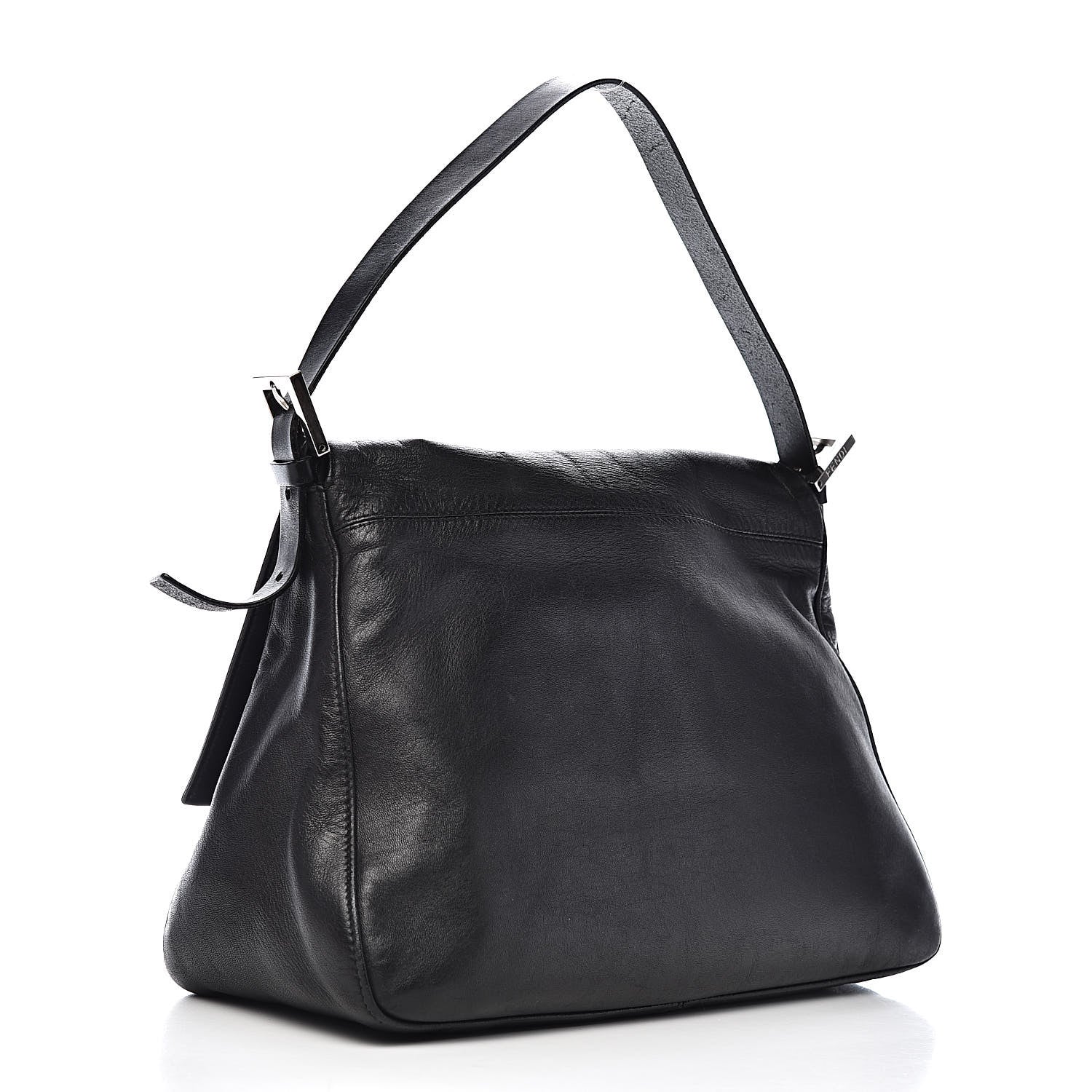 Fendi Calfskin Big Forever Mama Baguette Black 3 of 13