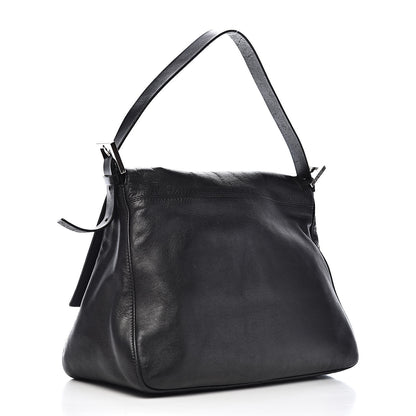 Fendi Calfskin Big Forever Mama Baguette Black 3 of 13