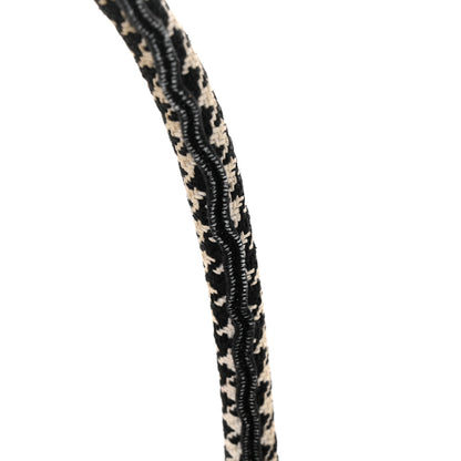 Christian Dior Canvas Houndstooth Embroidered Medium Book Tote Black White 21 of 27