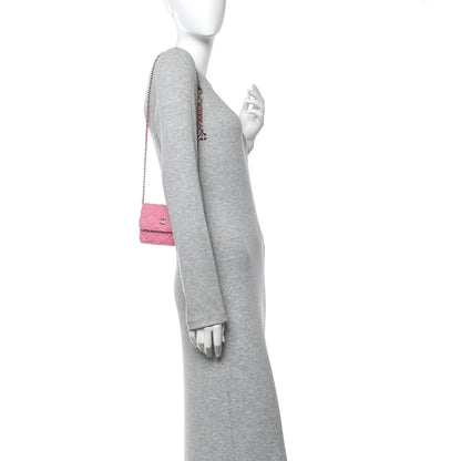 Chanel Tweed Quilted Flap Chain Waist Bag Pink 2 of 11