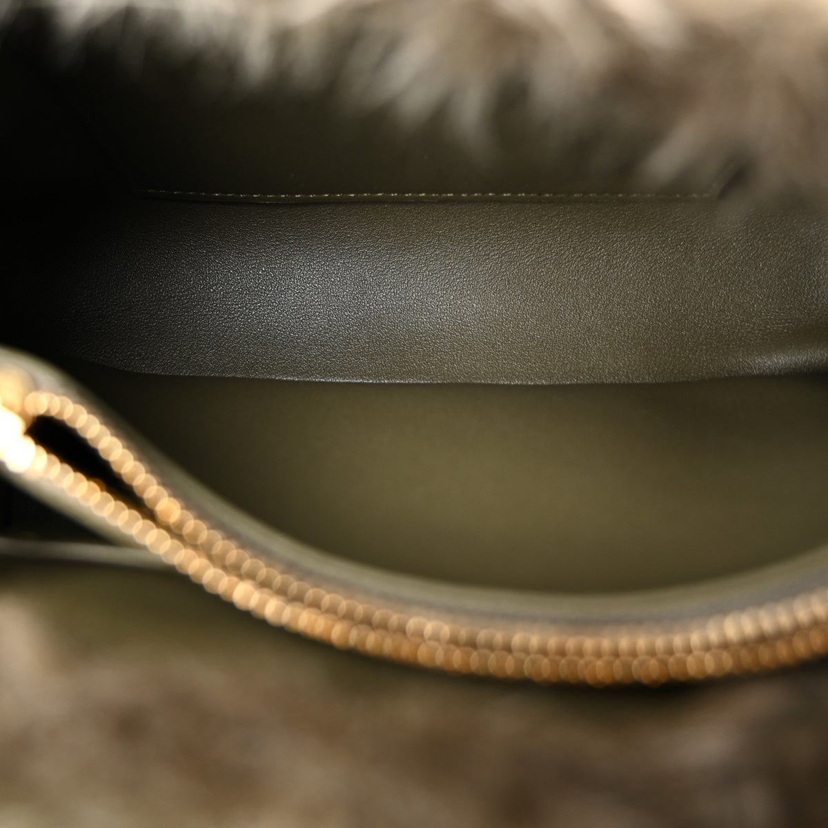 Celine Shearling Suede Calfskin Teen Nino Golden Khaki 5 of 10
