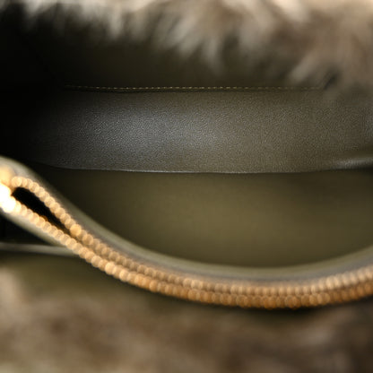 Celine Shearling Suede Calfskin Teen Nino Golden Khaki 5 of 10