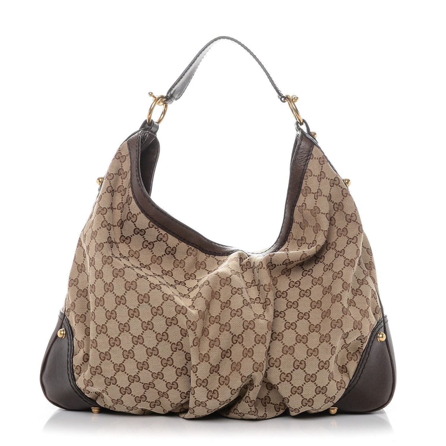 Gucci Monogram Large Jockey Hobo Dark Brown 1 of 6