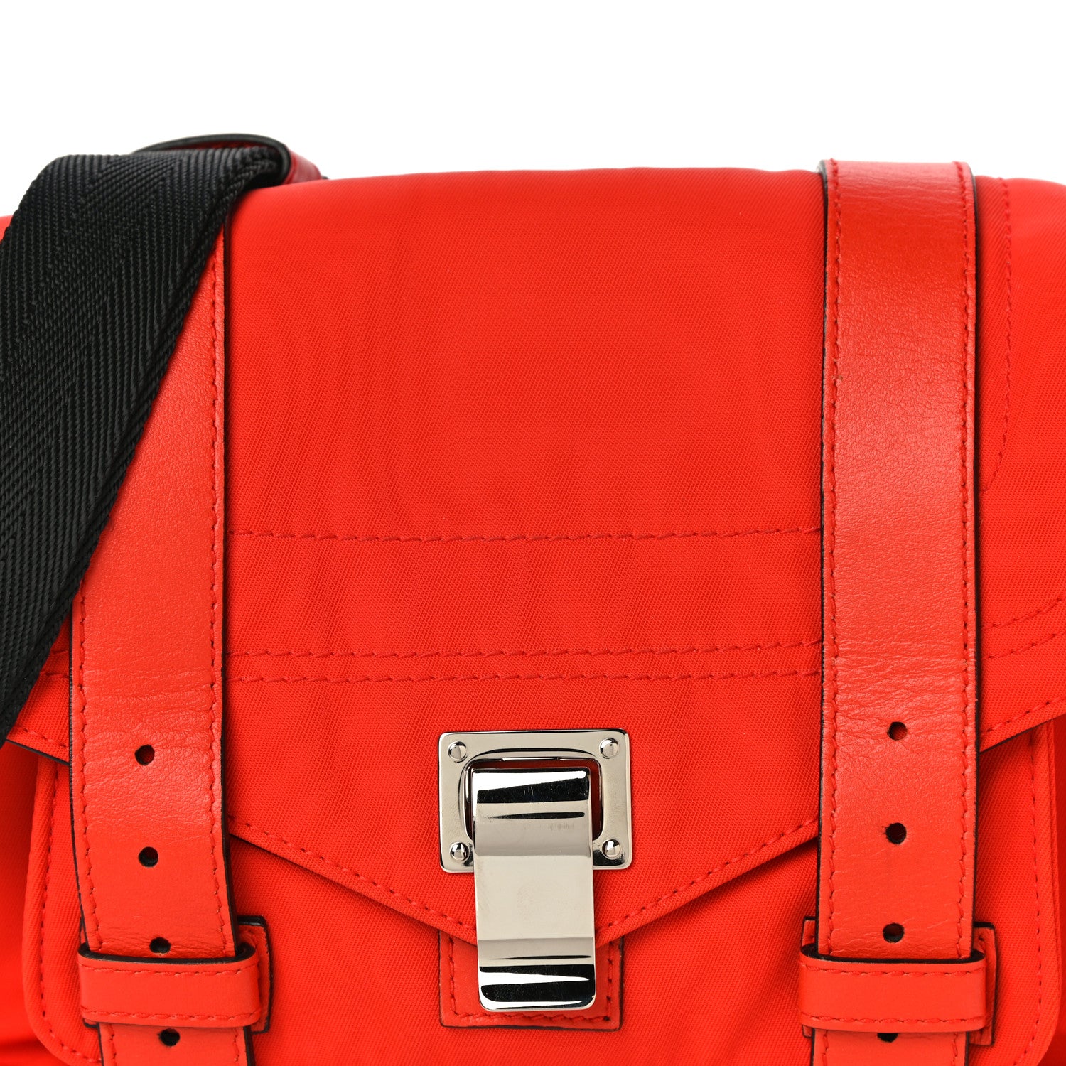 Proenza Schouler Nylon Calfskin PS1 Pouch Messenger Fire Red 6 of 13