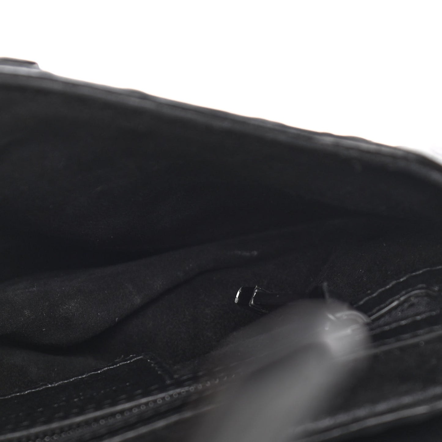 Calfskin Embossed Oblique Saddle Bag Black