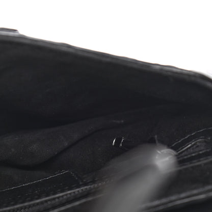 Christian Dior Calfskin Embossed Oblique Saddle Bag Black 4 of 13