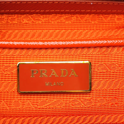 Prada Saffiano Vernice Medium Galleria Double Zip Tote Papaya 7 of 9
