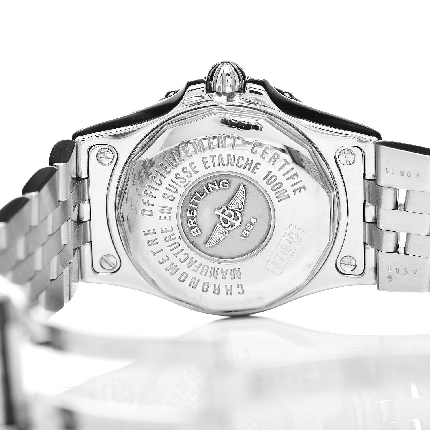 Breitling Stainless Steel Diamond 30mm Starliner Quartz Watch Black A71340 6 of 9