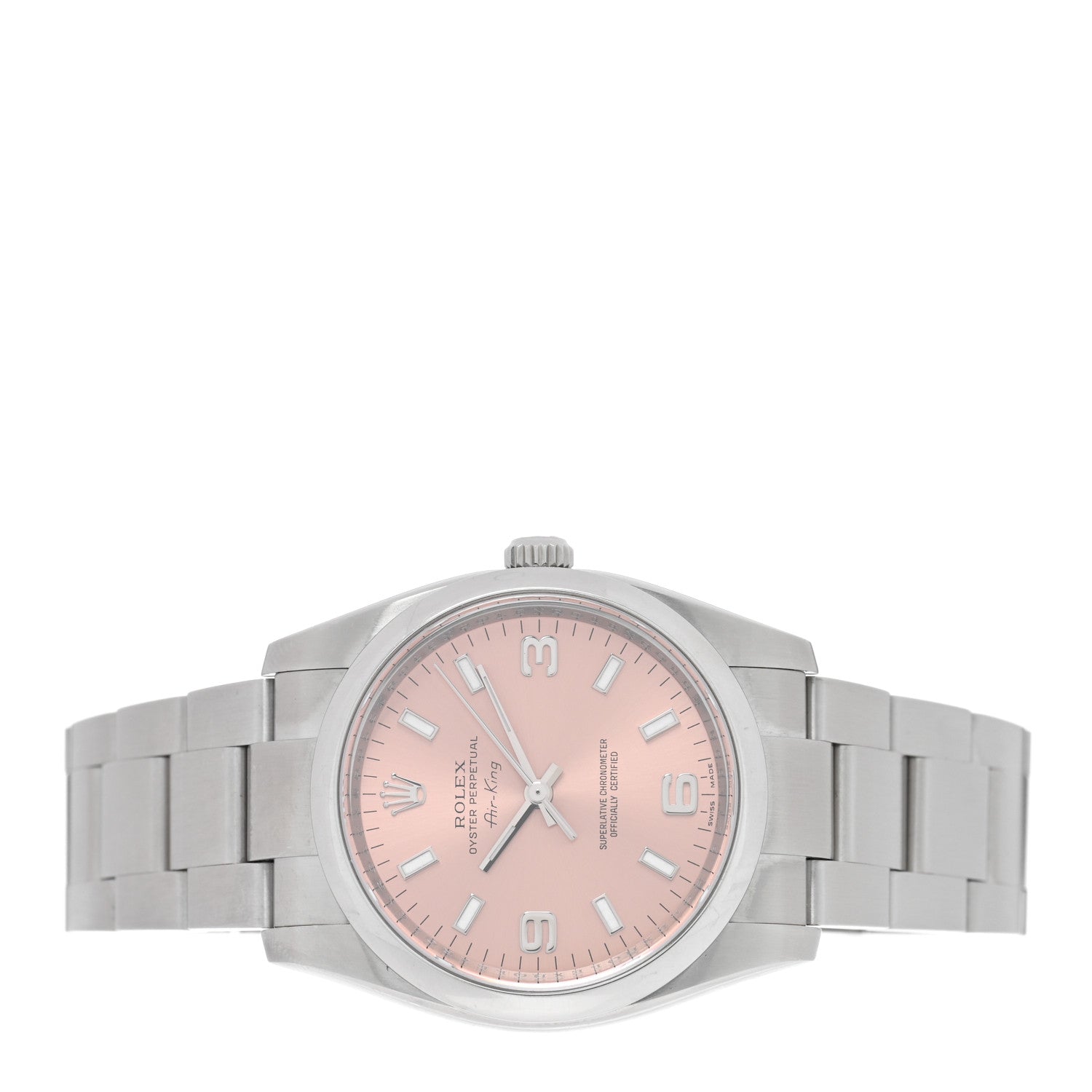 Rolex Stainless Steel 34mm Air-King Oyster Perpetual Precision Watch Pink 114200 2 of 5