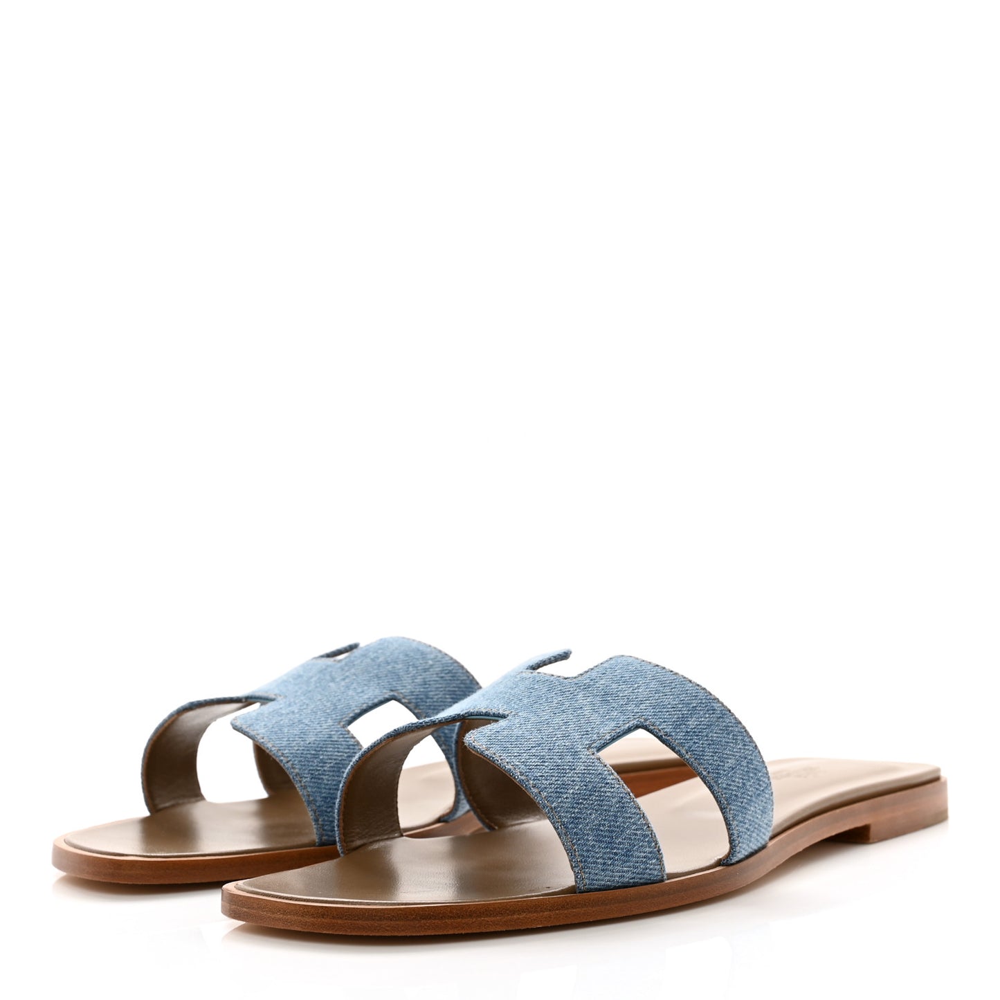Denim Canvas Oran Sandals 41 Bleu Clair