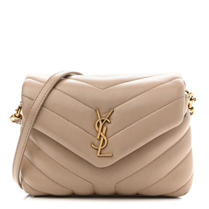 Saint Laurent Calfskin Y Quilted Monogram Toy Loulou Satchel Light Natural 1 of 14