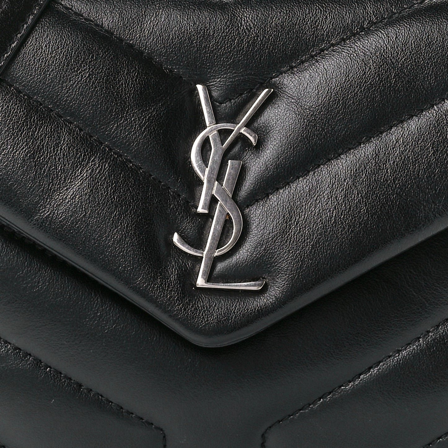 Calfskin Y Quilted Monogram Toy Loulou Crossbody Bag Black