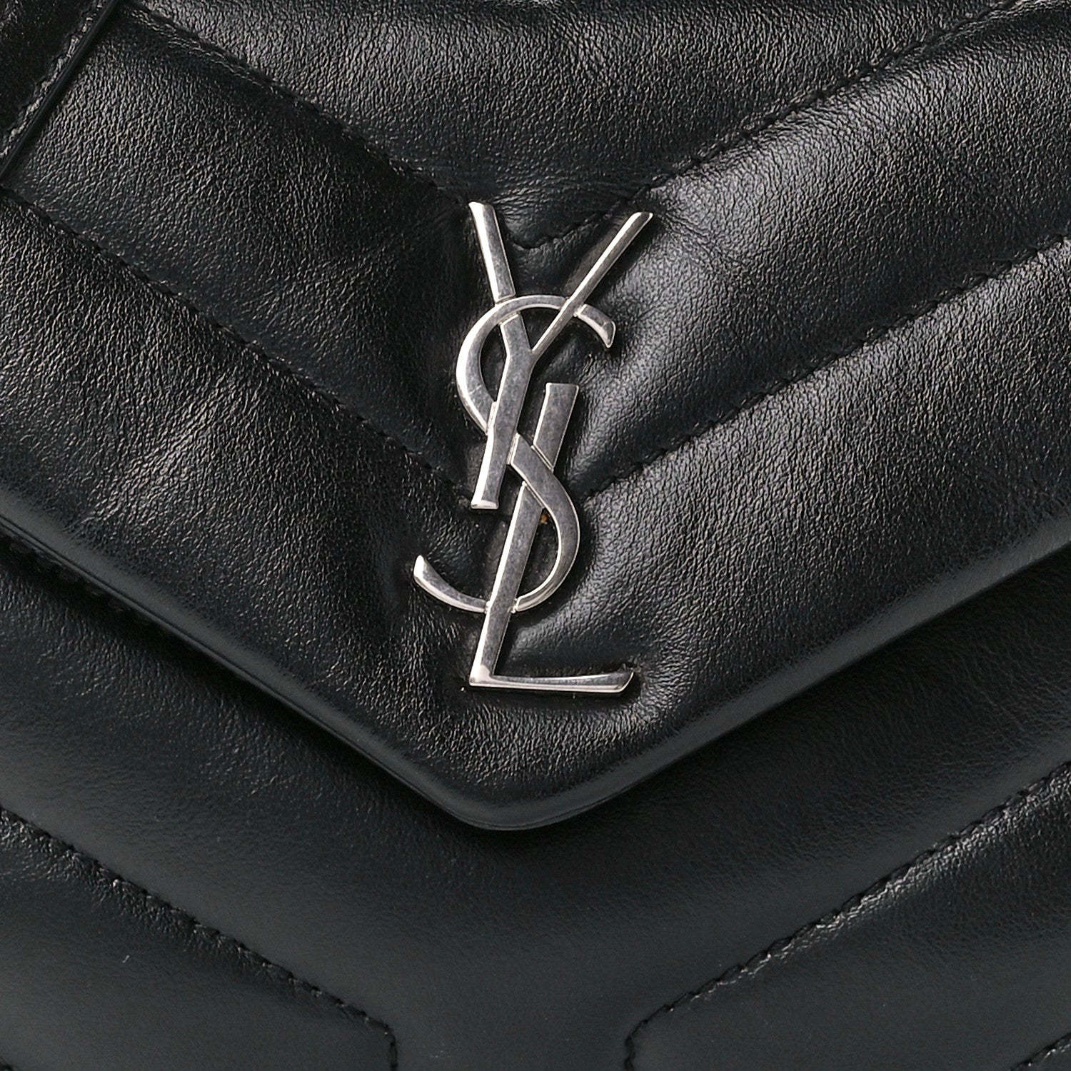 Saint Laurent Calfskin Y Quilted Monogram Toy Loulou Crossbody Bag Black 9 of 12