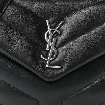 Saint Laurent Calfskin Y Quilted Monogram Toy Loulou Crossbody Bag Black 9 of 12