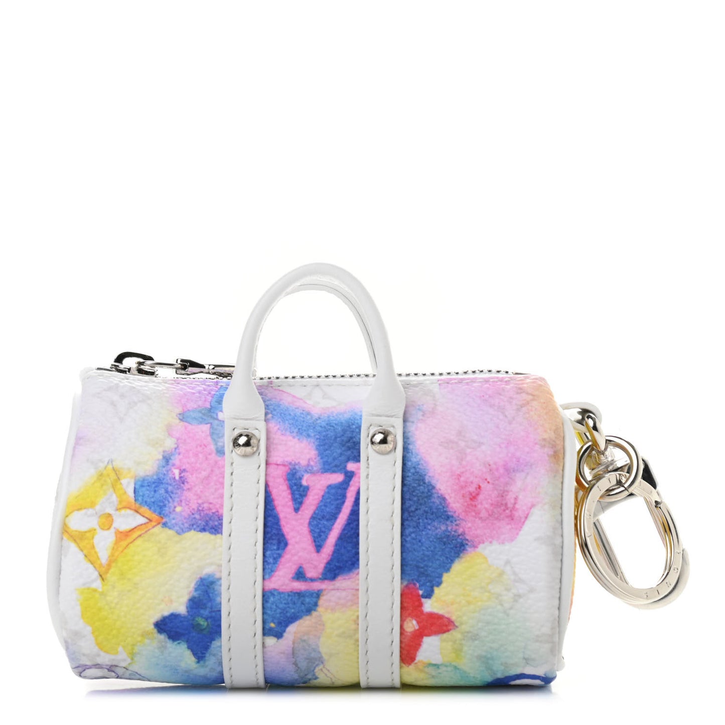Monogram Watercolor Mini Keepall Bag Charm Key Holder Multicolor