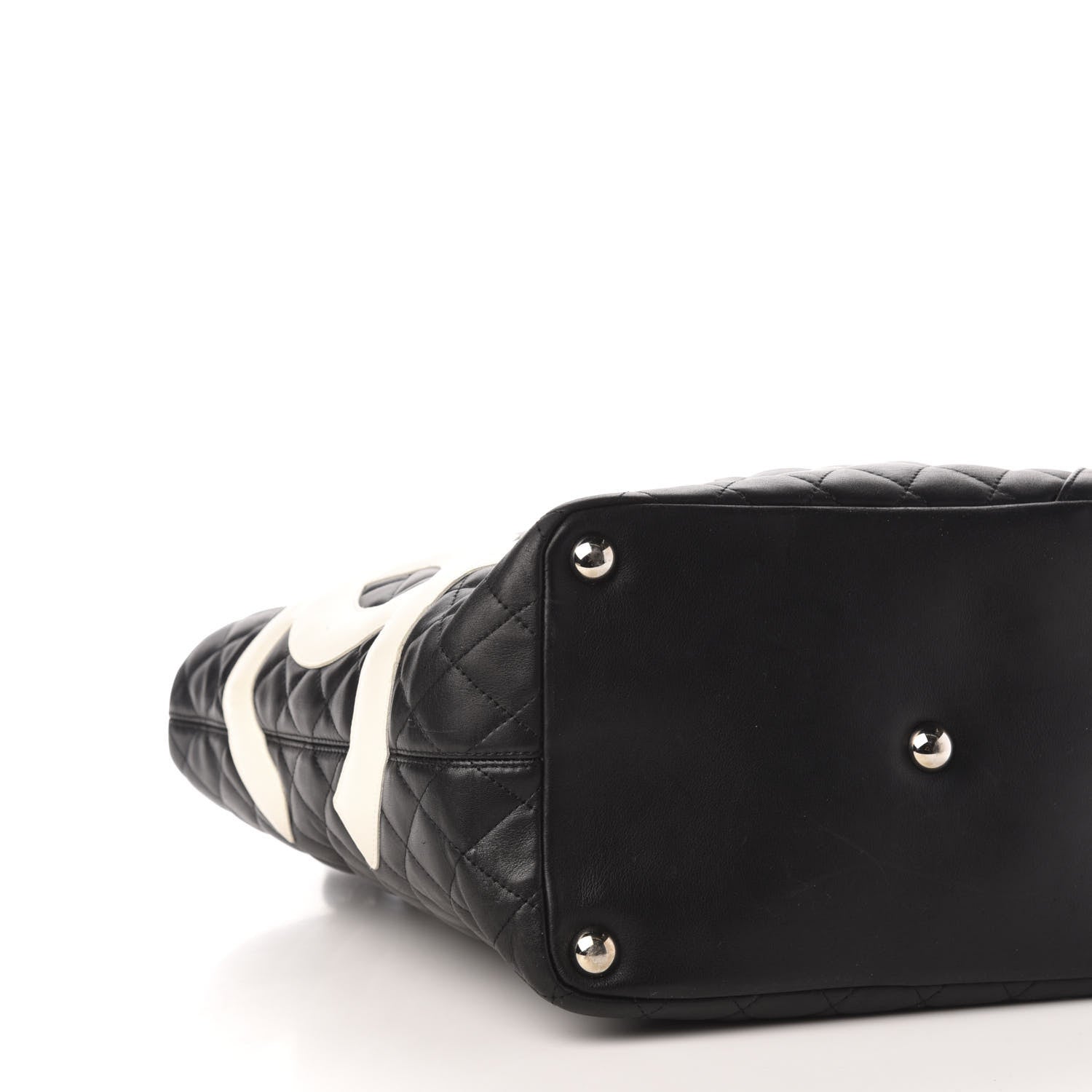 Chanel Calfskin Quilted Large Cambon Tote Black White 8 of 10