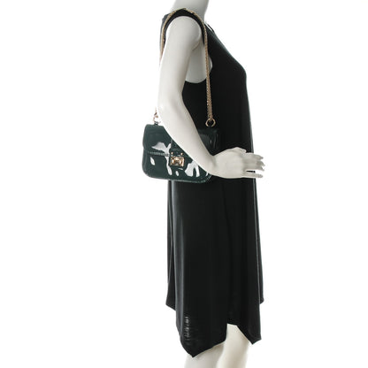 Valentino Garavani Patent Monochrome Mini Glam Lock Rockstud Flap Dark Green 2 of 8