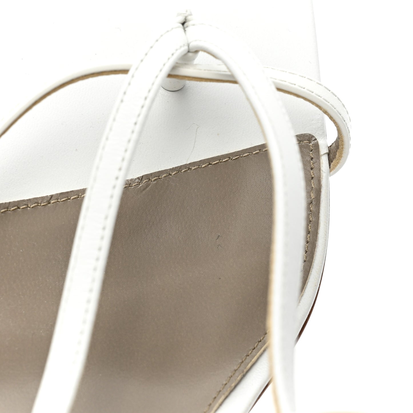 Lambskin Stretch Multi Strap 90mm Sandals 40 Optic White