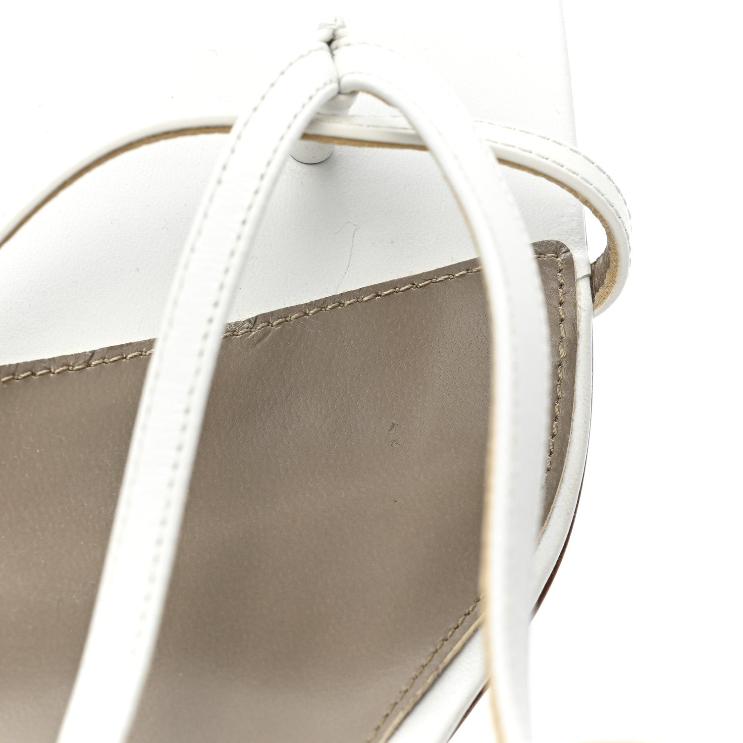 Bottega Veneta Lambskin Stretch Multi Strap 90mm Sandals 40 Optic White 8 of 9