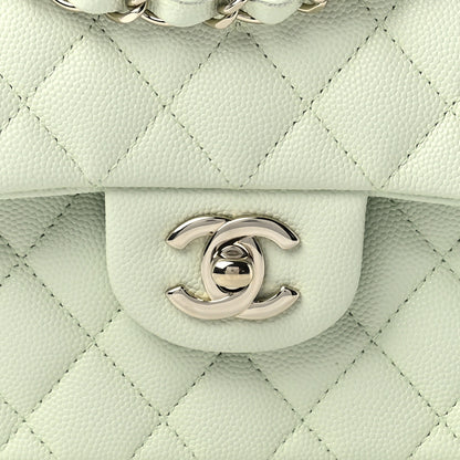 Chanel Caviar Quilted Small Double Flap Light Green 9 of 13