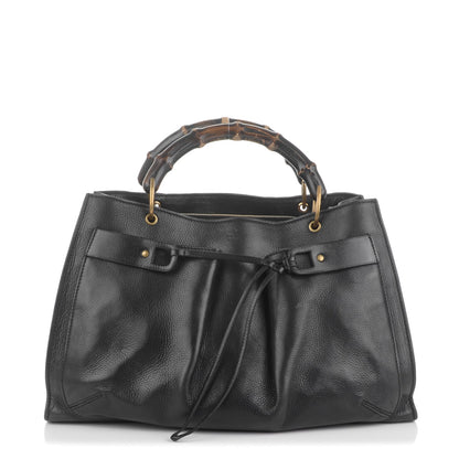 Gucci Calfskin Bamboo Handle Tote Black 1 of 7