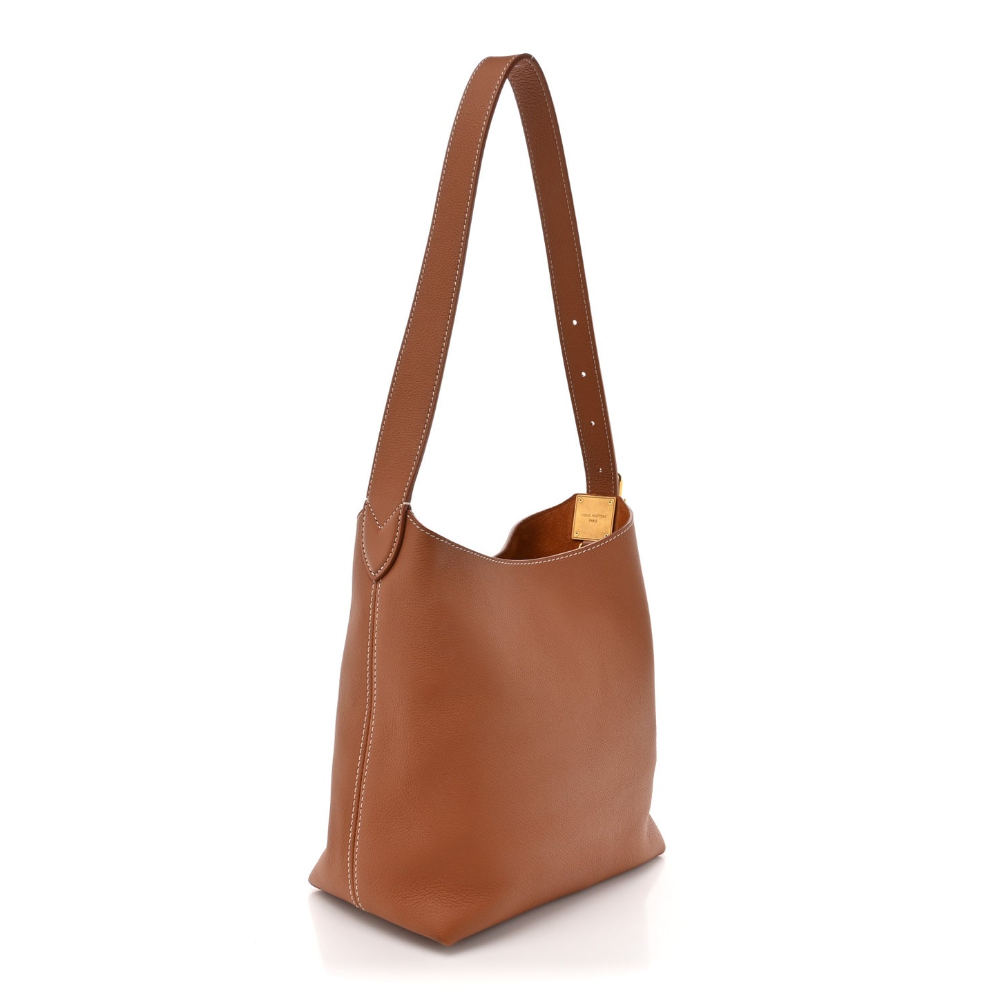 Grained Calfskin Low Key Hobo PM Cognac