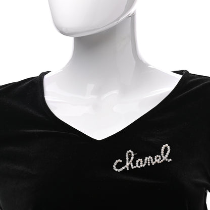 Chanel Metal Glass Swirling Pearls Brooch Pin Gold 2 of 5