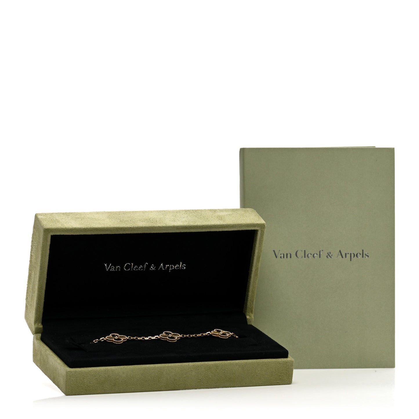 18K Yellow Gold 5 Motifs Guilloche Vintage Alhambra Bracelet