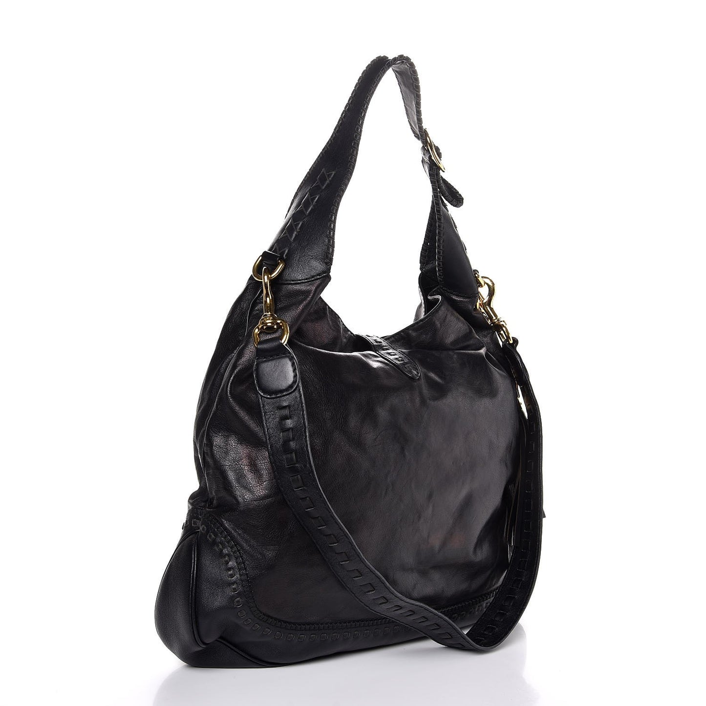 Calfskin Large New Jackie Hobo Black