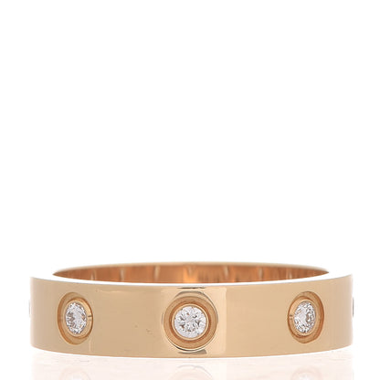 Cartier 18K Yellow Gold 8 Diamond 4mm Band LOVE Ring 48 4.5 3 of 7