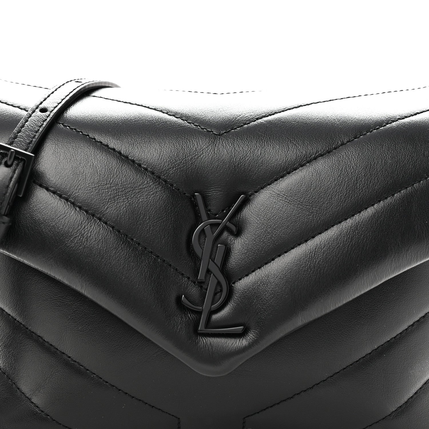 Saint Laurent Calfskin Y Quilted Monogram Monochrome Toy Loulou Crossbody Bag Black Black 8 of 11