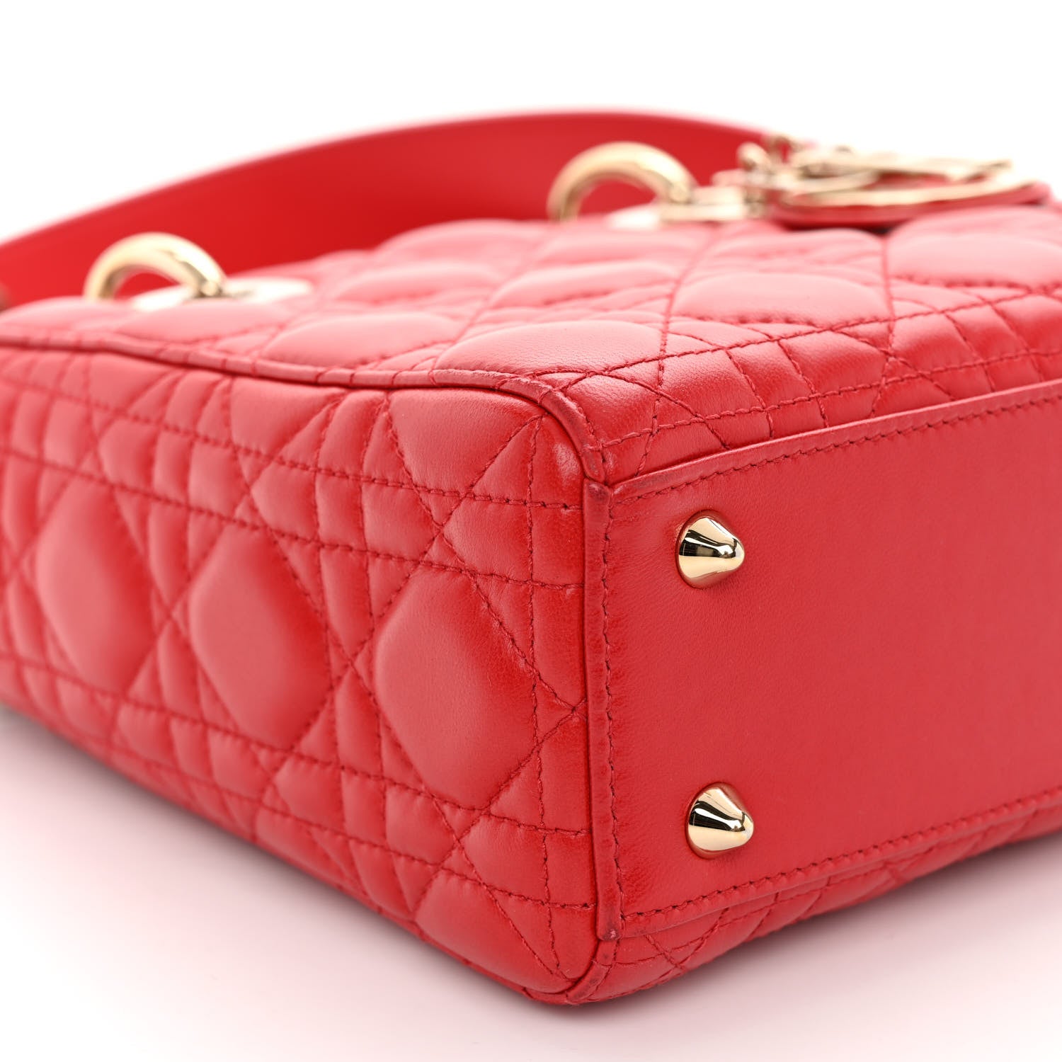 Christian Dior CHRISTIAN DIOR Lambskin Cannage Small Lucky Badges My Lady Dior Red 8 of 9