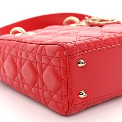 Christian Dior CHRISTIAN DIOR Lambskin Cannage Small Lucky Badges My Lady Dior Red 8 of 9