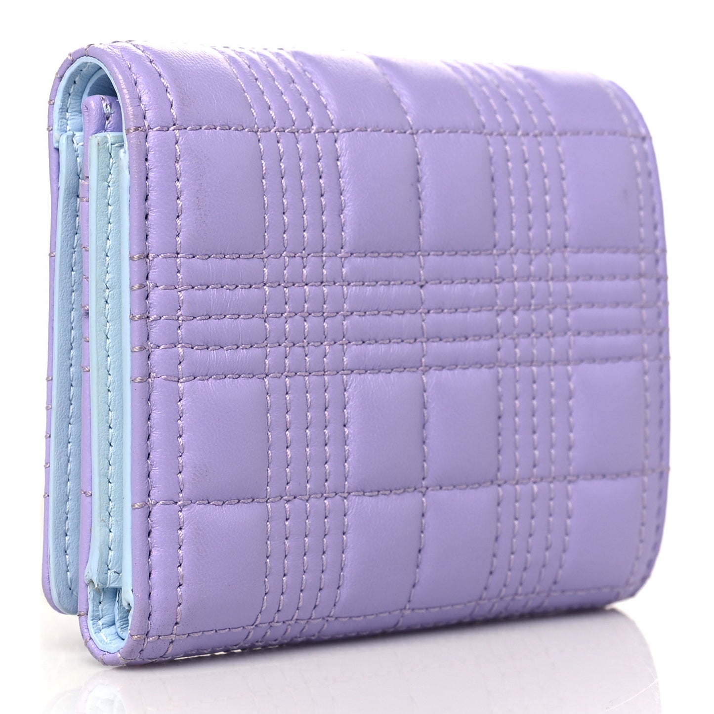 Lambskin Quilted Small Lola Folding Wallet Soft Violet