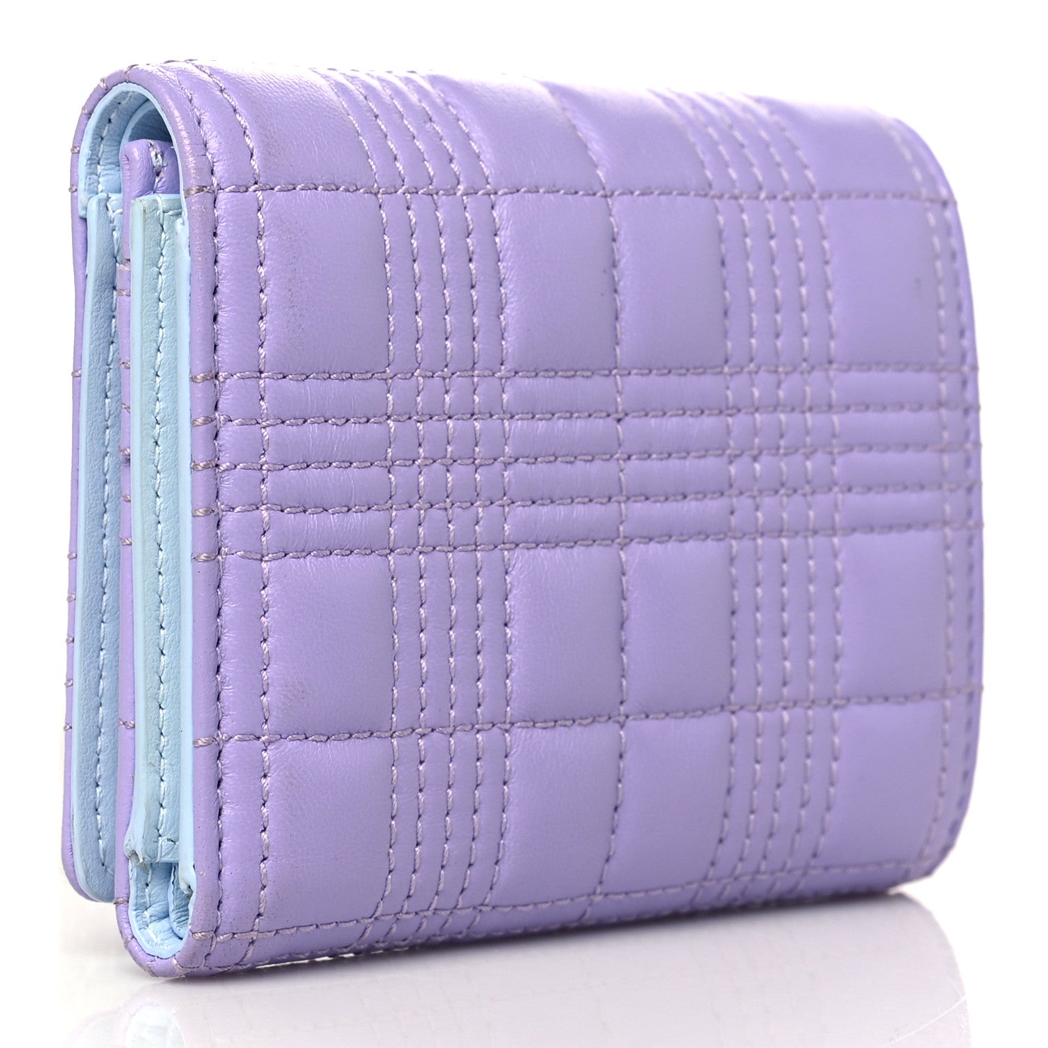 Burberry Lambskin Quilted Small Lola Folding Wallet Soft Violet 4 of 7