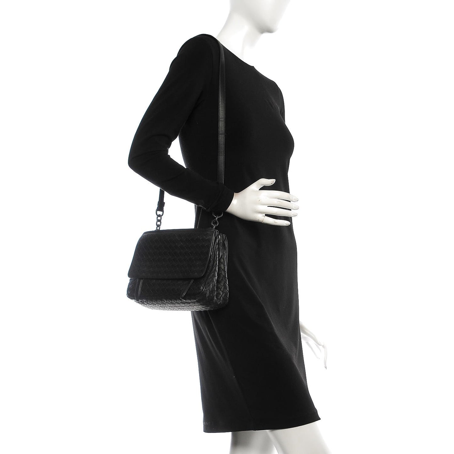 Nappa Intrecciato Crossbody Bag Black