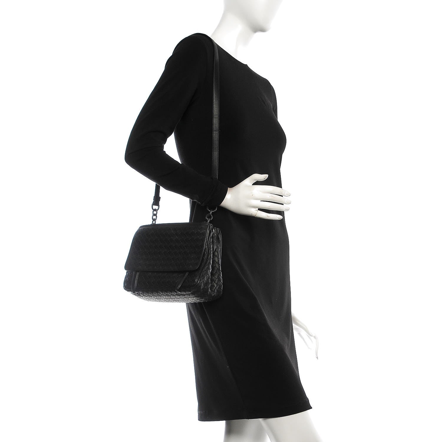 Bottega Veneta Nappa Intrecciato Crossbody Bag Black 2 of 8