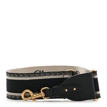 Christian Dior Canvas Embroidered Shoulder Strap Black 1 of 6