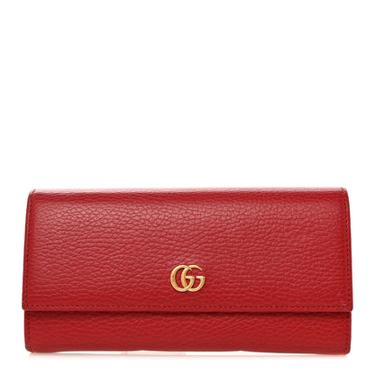 Gucci Dollar Calfskin GG Marmont Continental Wallet Hibiscus Red 1 of 9
