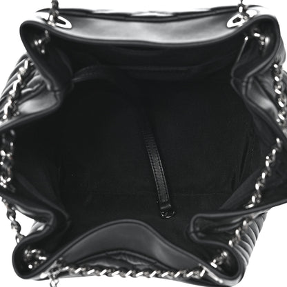 Chanel Lambskin Chevron Small Urban Spirit Drawstring Bag Black 5 of 8