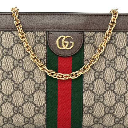 Gucci GG Supreme Monogram Web Small Ophidia Chain Shoulder Bag Brown 8 of 10