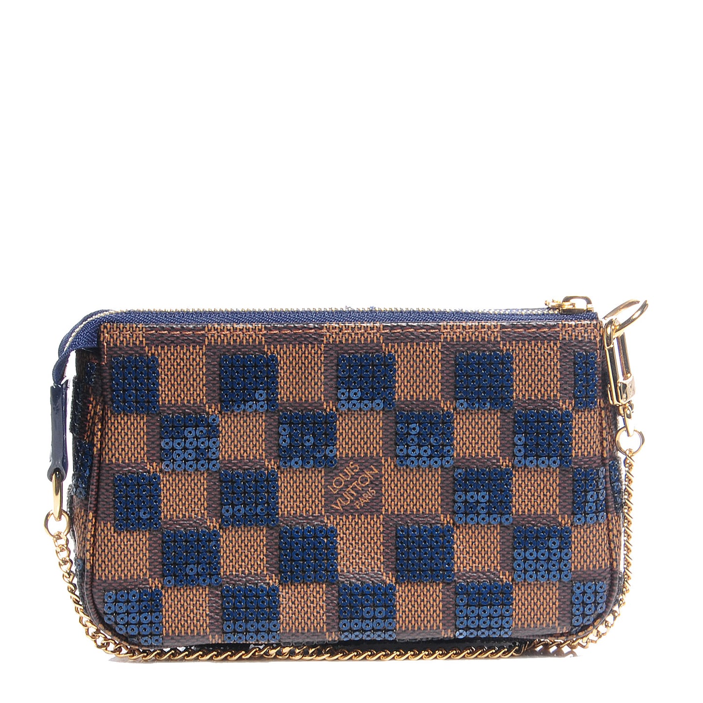 Damier Paillettes Mini Pochette Accessories Blue