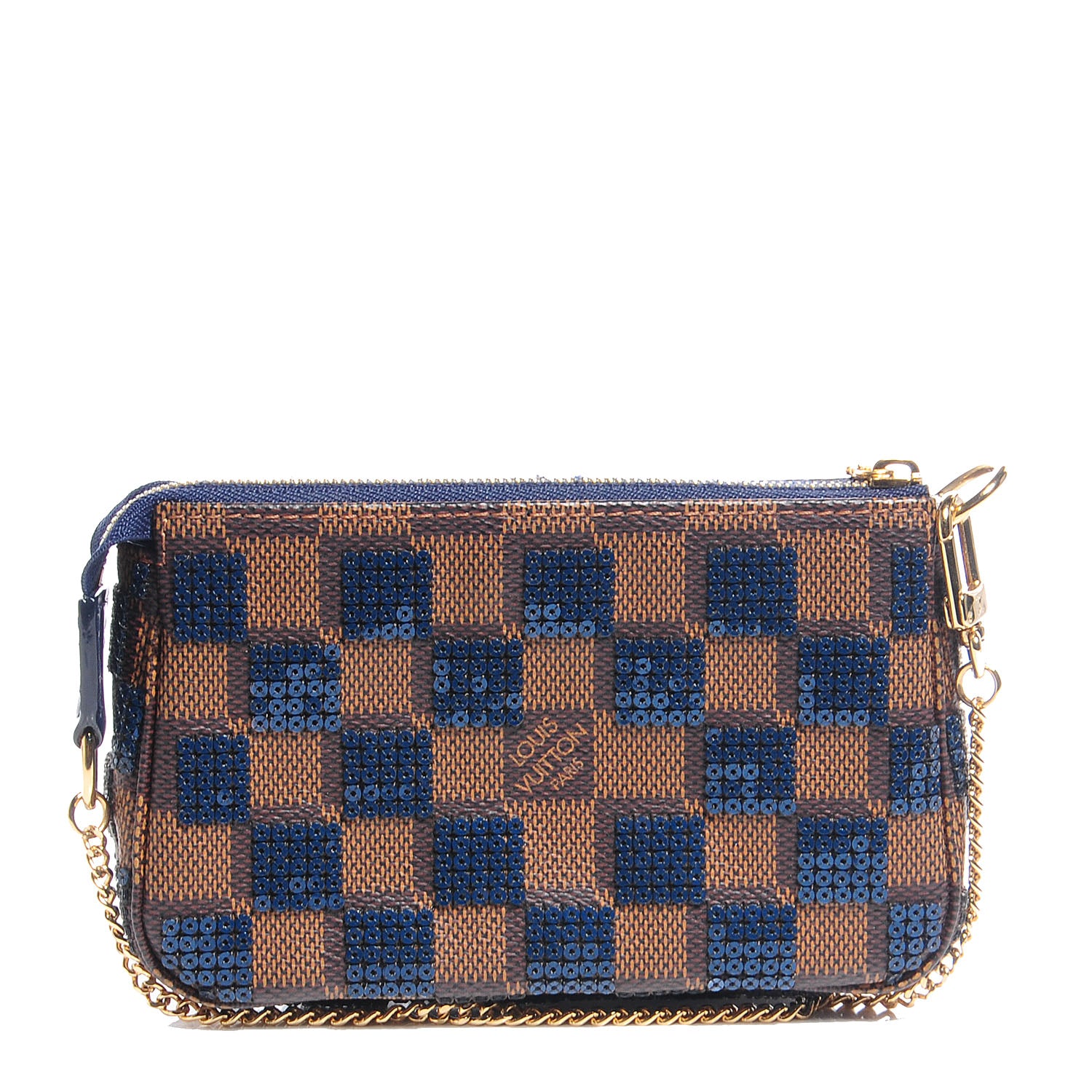 Louis Vuitton Damier Paillettes Mini Pochette Accessories Blue 1 of 7