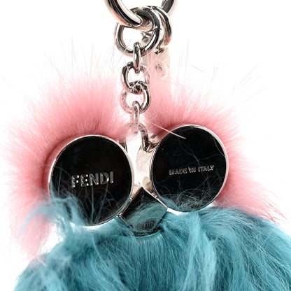 Fendi Mink Alpaca Fur Hypnoteyes Witches Bag Charm Acqua 3 of 3