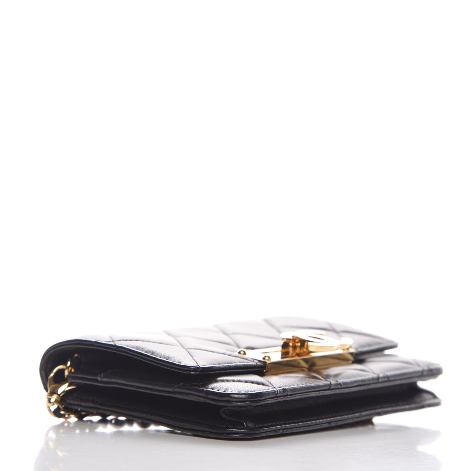 Chanel Lambskin Quilted Golden Class Wallet on Chain WOC Black 5 of 10
