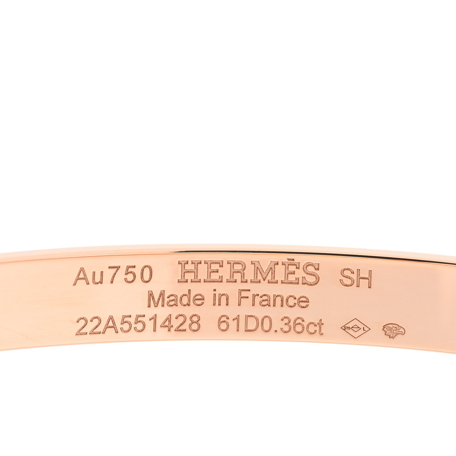 Hermes 18K Rose Gold Diamond PM Kelly Pave Bracelet SH 3 of 4