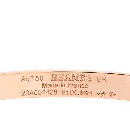 Hermes 18K Rose Gold Diamond PM Kelly Pave Bracelet SH 3 of 4